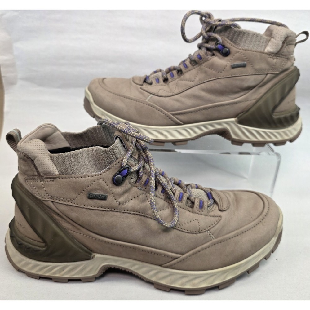 Ecco Exohike (Sz 40) US 9 Boots Women's Taupe/Gray Rose Nubuck Lace Up Gore-Tex